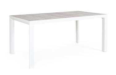 Masa pentru gradina Mason - Bizzotto - 160 x 90 x 74 cm - aluminiu/ceramica - alb
