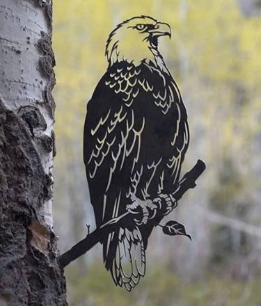 Decoratiune de perete - Eagle - Metal - Dimensiune: 22 x 31 cm - Negru