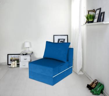 Fotoliu extensibil Urban Living - 70x80x70 cm - Albastru